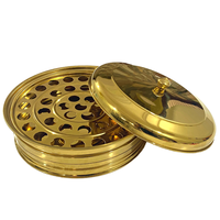Plateau de communion robuste en acier inoxydable, 40 gobelets en plastique, couvercle, design simple, finition dorée brillante, élégant, de luxe, pour usage en église