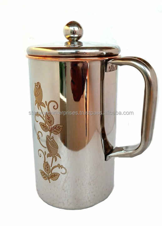 Copper  Handmade Copper Water Jug With Lid for Home and Hotel Use Available at Affordable Price