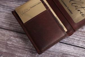 Top Quality Full Grain <b>Real</b> <b>Leather</b> Trifold <b>Wallet</b> Men's RFID Blocking Business Credit Card Holder Purse Bulk NTW-0038 - Product Image 2
