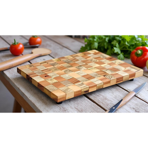 Tabla de cortar creativa de madera de acacia de calidad con mango dorado para verduras, utensilio de cocina ecológico de madera. - Product Image 4