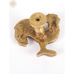 Pomo de puerta de gallo pequeño hecho a mano de 2 pulgadas en latón decorativo para el hogar y artículo de decoración de puerta hecho en La India - Product Image 3