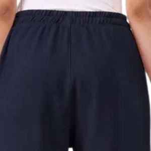 <b>Women's</b> <b>Navy</b> <b>Blue</b> Wide Leg Drawstring Pants Elastic Waist Loose Fit Casual Lounge Trousers Soft Relaxed Everyday Wear <b>Women</b> - Product Image 4