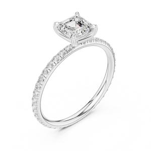 แหวนแต่งงานเพชรทรง Asscher 1 กะรัต ทองคำแท้ 14k คุณภาพ E VS1 เพชรเพาะเลี้ยงในห้องปฏิบัติการ พร้อมใบรับรอง IGI สำหรับผู้หญิง ขายดี - Product Image 5