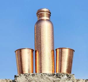 ขวดทองแดงแท้แบบเรียบง่าย ความจุ 1000 มล. 750 มล. 500 มล. ป้องกันการรั่วซึม บรรจุภัณฑ์กล่องสีน้ำตาลเรียบง่าย ผิวสัมผัสสีโรสโกลด์ - Product Image 3