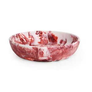 Tazón de Servir Moderno Tallado de Última Tendencia, con Aspecto de Ágata Blanca, para Decoración de Mesa, para Servir Frutos Secos y Alimentos, Tazones de Resina - Product Image 6