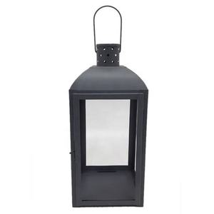 Lanterne noire en forme de cabane, avec revêtement noir, pour la maison, les villas, éclairage au sol et sur table, utilisation décorative, porte-bougie en métal. - Product Image 4