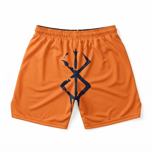 Custom Orange Athletic Shorts Double Layer Mesh Breathable Running Shorts Men Activewear Gym Fitness <b>Exercise</b> Workout <b>Knee</b> - Product Image 2