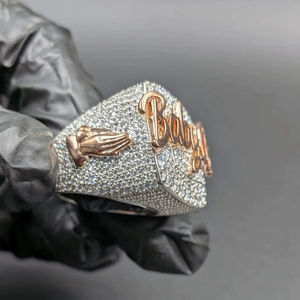 Bijoux Bling Hip Hop de Luxe Personnalisés avec Nom, Diamant Taille Brillant Sertie à Griffes, en Argent Sterling 925 – Fournisseur OEM ODM en Gros - Product Image 4