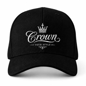 Wholesale <b>Baseball</b> <b>Cap</b> with Custom 3D Embroidery Logo, Street Style Black Cotton Twill 6 Panel, Adjustable Dad Hat OEM Unisex - Product Image 1