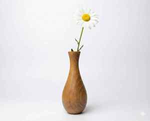 Vase de table en bois Art Déco, fait main, écologique, décoration pour le coin du salon - Product Image 5
