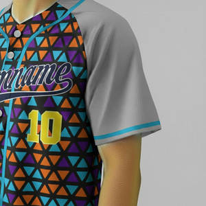 Maillots de baseball rayés personnalisés en gros, haute qualité, 100 % polyester, ensemble de maillots de baseball vierges pour adultes et équipes débutantes - Product Image 3