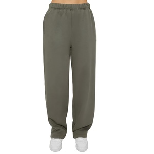 Pantalon évasé ample pour femme, taille haute, décontracté, à jambes larges, en tissu doux, avec poches, pour le quotidien - Product Image 1