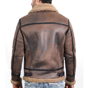 Premium Quality Men Shearling <b>Jacket</b> Winter Outerwear Men's Warm Shearling <b>Lined</b> Casual Fashion <b>Jacket</b> - Product Image 4
