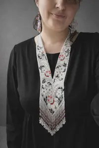 TRENDING DESIGN BOHO White <b>Beaded</b> Gerdan Necklace - Handmade Ukrainian Jewelry.FOR PARTY,CHRISTMAS , Anniversary, Wedding - Product Image 6