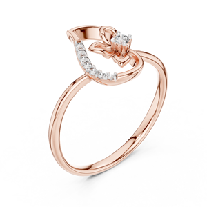 Anillo de Diamante Cultivado en Laboratorio con Pétalos Únicos, Chapado en Rodio Clásico, para Mujer, Oro Rosa Sólido de 18 Quilates, para Compromiso, Boda, Fiesta, San Valentín - Product Image 2