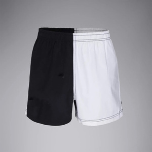 Shorts de sport pour homme en polyester bleu marine à séchage rapide, taille élastique, couleur unie, coupe classique, pour l'entraînement estival et la salle de sport - Product Image 2
