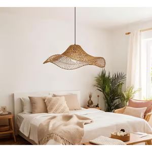 Lámpara Colgante de Ratán, Lámpara de Techo Tejida a Mano para Sala de Estar, Decoración de Hotel o Resort - Product Image 1