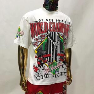 Camiseta Gráfica Vintage para Hombre, Oversize, de Algodón, con Estampado de Campeones Mundiales de Béisbol 2026, Estilo Retro, Streetwear, Hip Hop, Holgada - Product Image 2