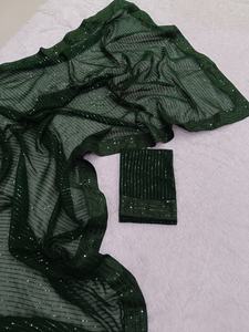 Saree de travail en georgette lourde de haute qualité avec chemisier Exportateur et fournisseur indiens - Product Image 6