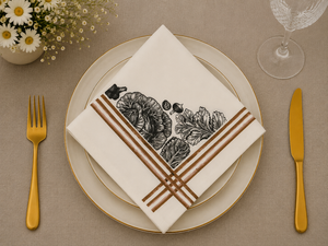 Printed <b>Linen</b> Cotton Twill <b>Cloth</b> Napkins Handmade Square Dinner Napkins Custom Holiday <b>Table</b> Decor - Product Image 1