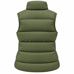Chaleco Acolchado de Alta Calidad para Mujer, Sin Mangas, con Cuello Alto, para Invierno, Color Sólido, Personalizable - Product Image 2