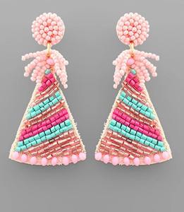 Pendientes de aro hechos a mano con cuentas de cristal multicolor bordadas, con colgantes de cuentas ligeras, para bodas, festividades, joyería étnica festiva, accesorio. - Product Image 2
