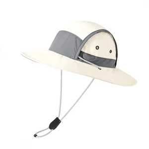 Unisex Adjustable Bucket <b>Hat</b> With Wide Brim And Contrast Color Panel For Outdoor Use Spring Summer Casual Style Adult Size - Product Image 1