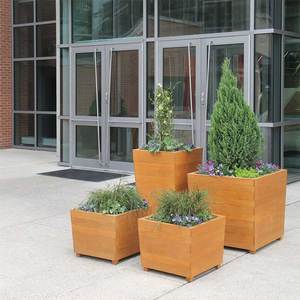 Jardinière extérieure en teck minimaliste moderne pour aménagement paysager haut de gamme et design hôtelier - Product Image 5