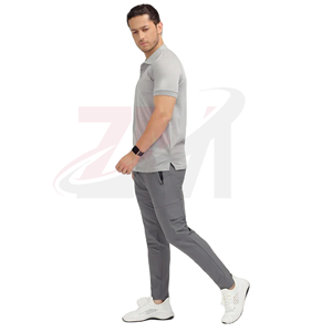 Camisetas de golf para hombre con logotipo bordado personalizado, de alta calidad, tejidas, transpirables, de poliéster y algodón. - Product Image 3