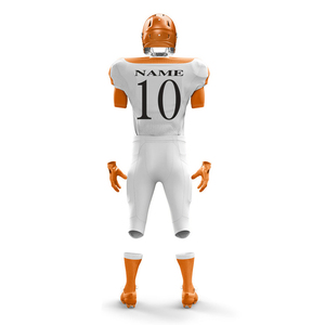 Uniforme de football américain bicolore personnalisé de haute qualité, style professionnel pour adultes, avec manches courtes et design d'équipe sublimé - Product Image 4