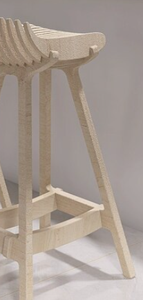 Tabouret de bar en bois à lattes, ergonomique, avec assise courbée, style moderne, chaise haute en bois en forme de A, pour cuisine, vente directe usine - Product Image 2