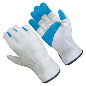 Leather Work <b>Gloves</b> <b>Red</b> White Split Cowhide Waterproof UV Protection Winter Outdoor Unisex - Product Image 5