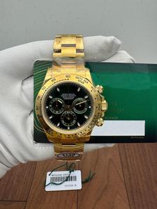 Montre automatique mécanique chronographe en or, cadran vert, acier inoxydable, lunette tachymetre, bracelet, verre saphir, mouvement ETA - Product Image 2