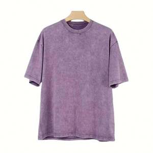 Custom Logo Heavyweight 100% Cotton <b>Acid</b> Wash T-shirt Vintage Stone Wash Oversized Streetwear Boxy Fit <b>Drop</b> Shoulder Blank Tee - Product Image 2