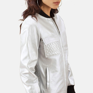 High Quality PU Leather Women's Winter Motorcycle Jacket Breathable <b>Zipper</b> Closure Custom Women's Double-Breasted - Product Image 6