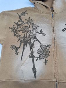 Sudadera con Capucha Personalizada de Corte Cuadrado, 100% Algodón de Alta Calidad, con Cierre, Estampado Gráfico DTG, Estilo Vintage Lavado al Ácido, Felpa Francesa - Product Image 3
