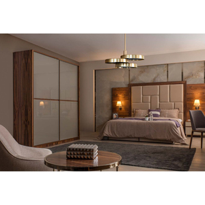 Contemporary Wooden <b>Bed</b> Frame Luxury Upholstered Headboard Bedroom Furniture Modern Home Interior <b>Bed</b> - Product Image 2