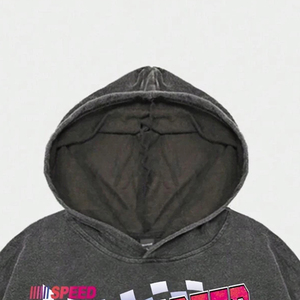 Sweat à capuche Y2K personnalisé imprimé DTF, coupe oversize épaisse, streetwear, effet délavé, qualité supérieure - Product Image 3