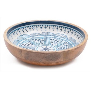 Tazón de ensalada de madera de mango esmaltada apto para alimentos, vajilla de madera para cocina y comedor diarios, disponible para la venta al por mayor. - Product Image 4