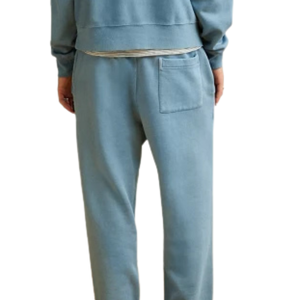 Men Light Blue Fleece Sweatpants Drawstring Elastic Waist Straight Leg Relaxed Fit Casual Winter Lounge <b>Trousers</b> <b>with</b> <b>Pockets</b> - Product Image 4