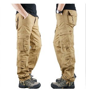 Pantalon décontracté pour homme 100% coton, taille élastique, grande taille, pantalon cargo multi-poches, pantalon baggy pour homme - Product Image 5