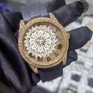 Reloj de Lujo para Hombre Charm Jewells, Cristal, Cuarzo Analógico, Acero Inoxidable, Esfera Redonda de 42 mm, Correa de Goma, Luminoso, Estilo Joyería de Moda - Product Image 4