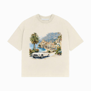 เสื้อยืดโอเวอร์ไซส์ผ้าฝ้ายหนา 240 GSM เนื้อผ้านุ่ม สีขาว พิมพ์ลายกราฟิก DTG ลายสโมสรเทนนิส ออกแบบโลโก้เองได้ เสื้อยืดผ้าฝ้าย 100% - Product Image 5