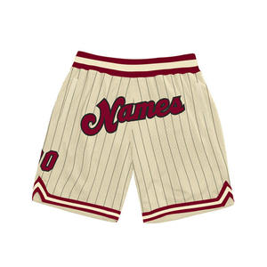 Shorts de basket personnalisés à rayures fines pour hommes, avec nom et numéro brodés, en mesh, vente en gros - Product Image 3