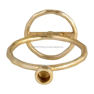 <b>Gold</b> Metal Candle <b>Holder</b> with Round for Minimalist Home Design Durable and Elegant Candle Display Available at Wholesale Price - Product Image 2