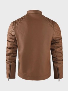 แจ็คเก็ตหนังแท้สีดำทำมือ – เสื้อโค้ทไบค์เกอร์ทรงเข้ารูปแบบควิลท์ - Product Image 3