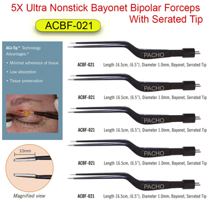 5X Ellman Surgitron ACBF-021 Pince bipolaire à baïonnette ultra antiadhésive en acier inoxydable, stérilisée à haute température, longueur 16,5 cm - Product Image 4