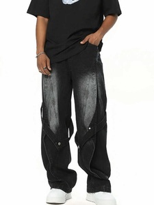 Pantalones Vaqueros de Mezcla de Poliéster y Algodón para Hombre, Corte Regular, Duraderos, Cómodos, Casuales, Precio al por Mayor - Product Image 3