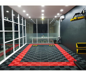 Dalles de revêtement de sol en caoutchouc pour garage, imbriquées et drainantes, pour intérieur - Product Image 3