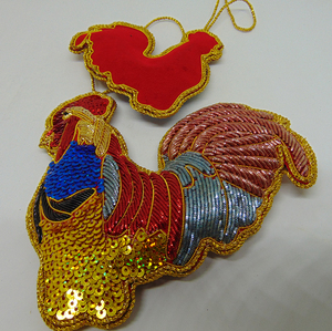 ของตกแต่งต้นคริสต์มาสรูปไก่สวยงาม ขายดี คอลเลคชั่นล่าสุดจากอินเดีย งานปักประณีต - Product Image 2